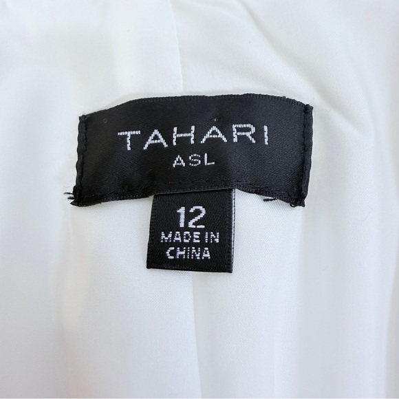 Tahari ASL Women Size 12 White Cream Double Breasted Pleated Mini Blazer Dress - Picture 6 of 10